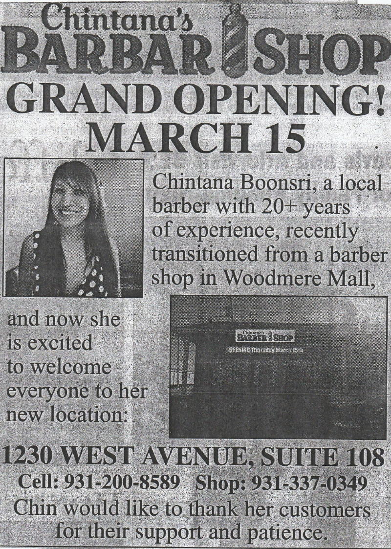 Crossville Chronicle Grand Opening Ad